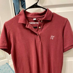 Androgynous Fox, burgundy polo shirt